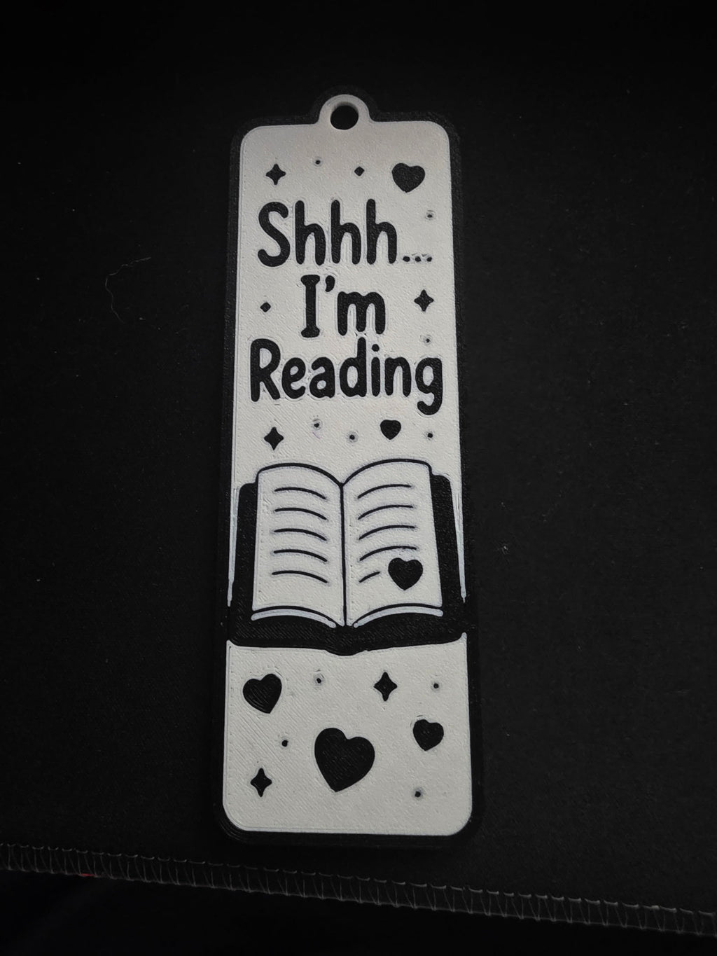 Shhh I'm Reading 3D printed bookmark - third view