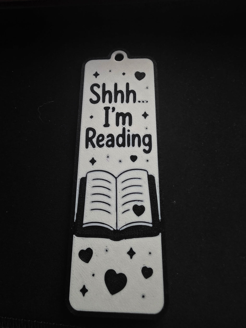 Shhh I'm Reading 3D printed bookmark - fourth view