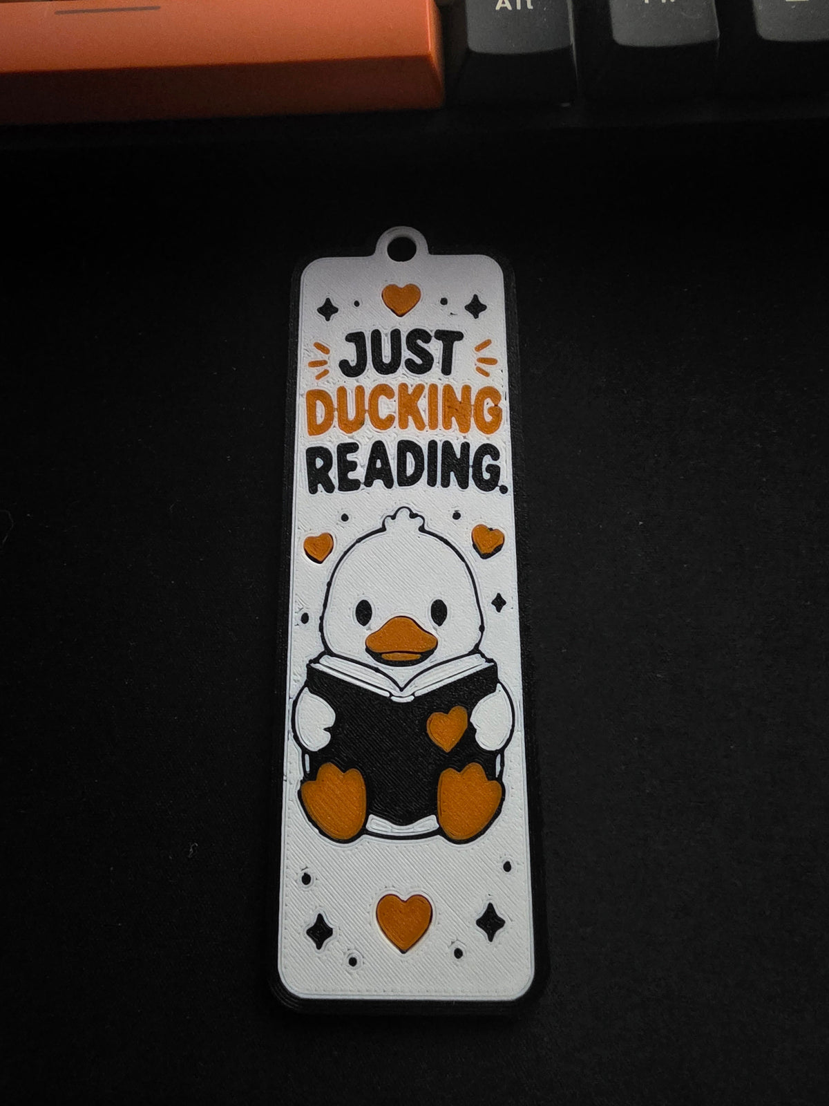 Just Ducking Reading 3D printed bookmark - full view